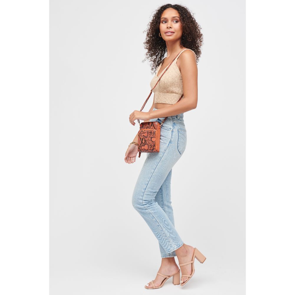 Woman wearing Orange Urban Expressions Jorgie Crossbody 840611182661 View 3 | Orange