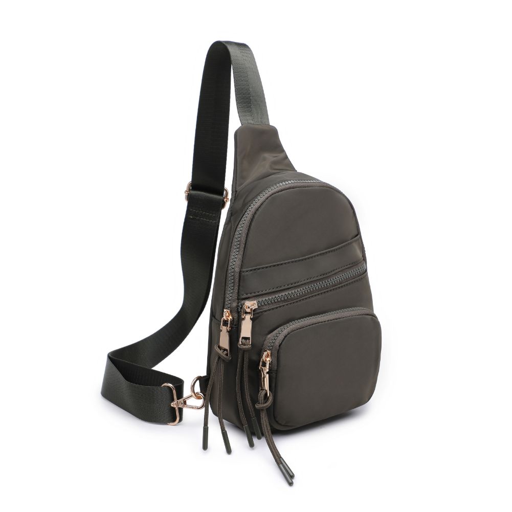 Product Image of Urban Expressions Sid Sling Backpack 840611120687 View 6 | Olive