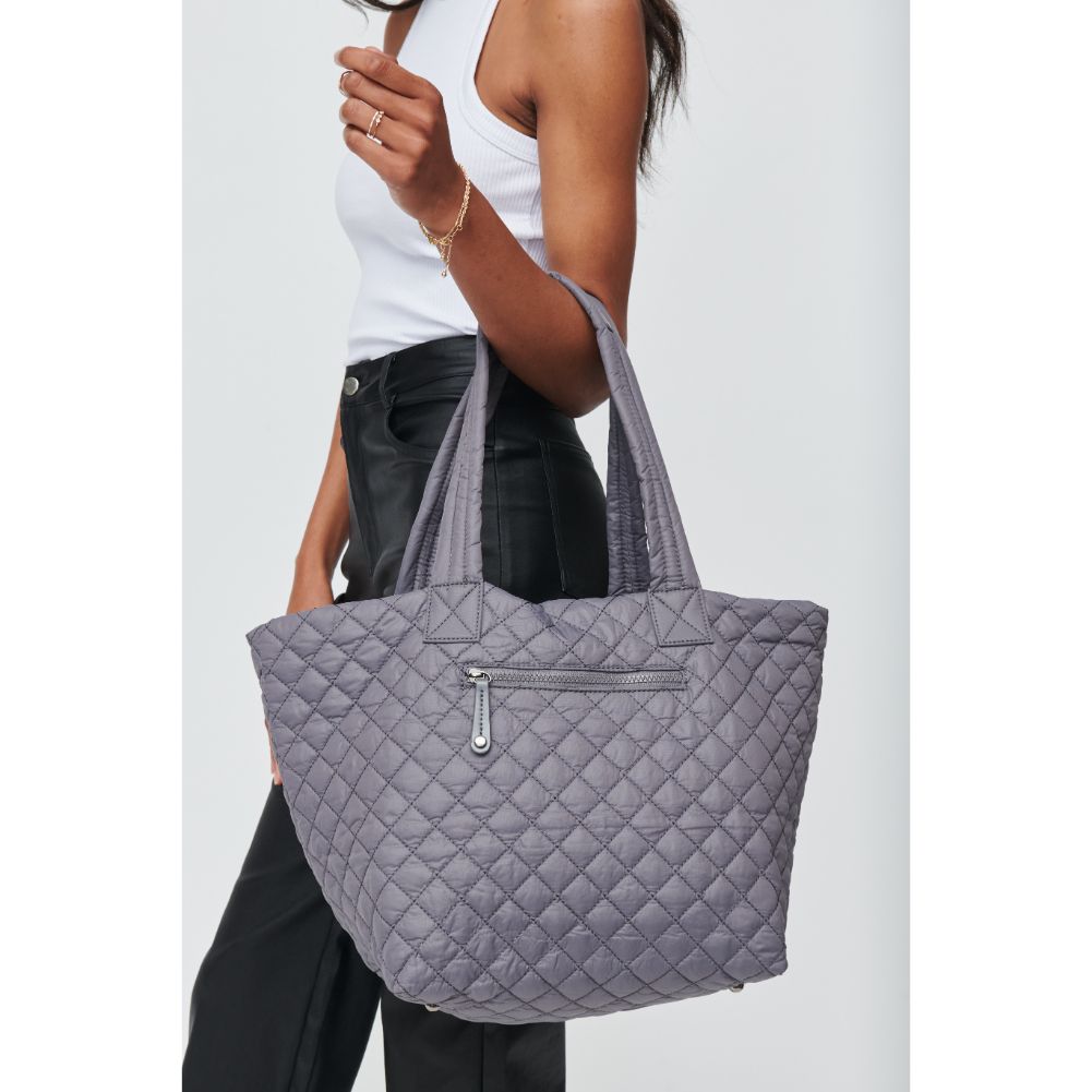 Woman wearing Carbon Urban Expressions Breakaway Tote 840611173683 View 4 | Carbon