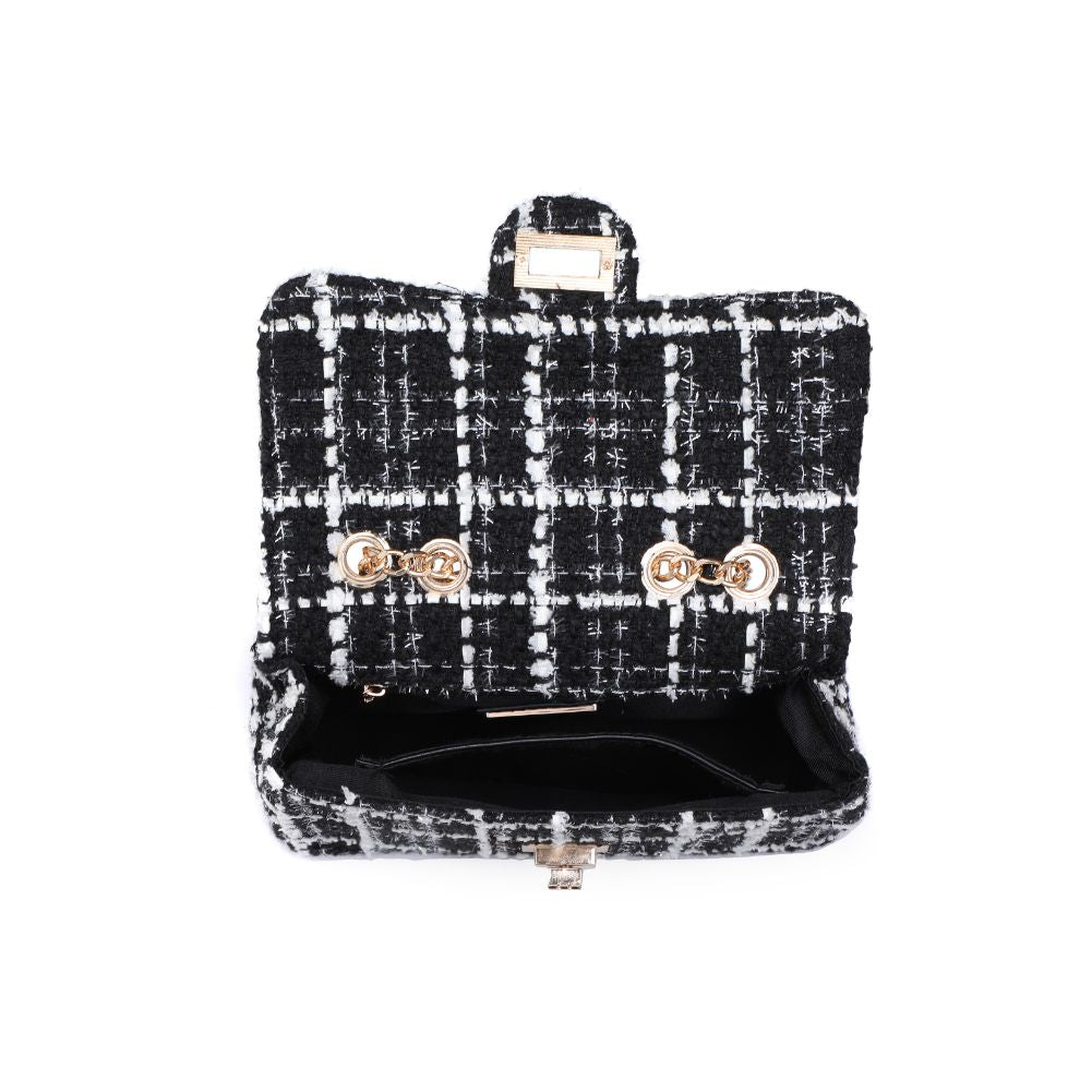 Product Image of Urban Expressions Camille Tweed Crossbody 840611103147 View 8 | Black White