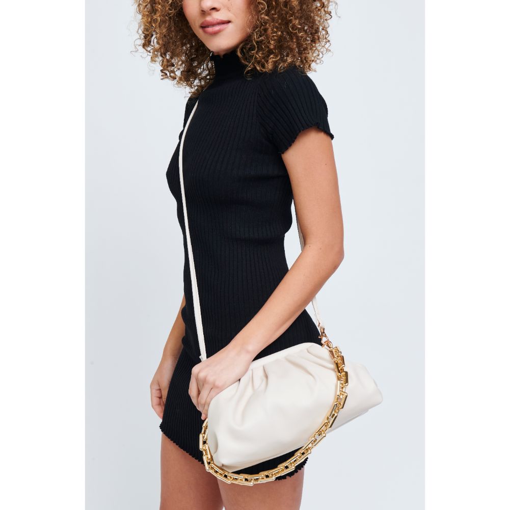 Woman wearing Oatmilk Urban Expressions Cassie Crossbody 840611178428 View 1 | Oatmilk