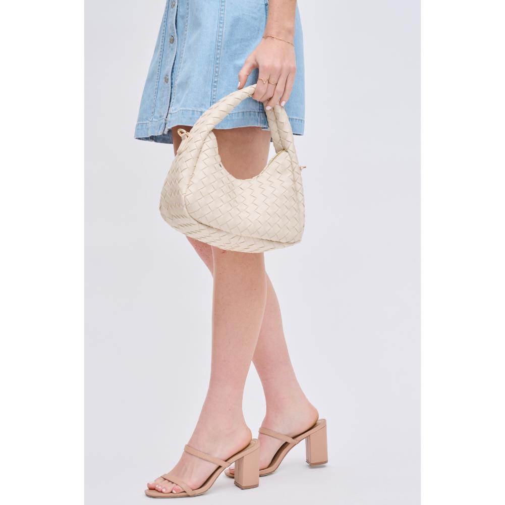 Woman wearing Cream Urban Expressions Orie Crossbody 840611123299 View 3 | Cream