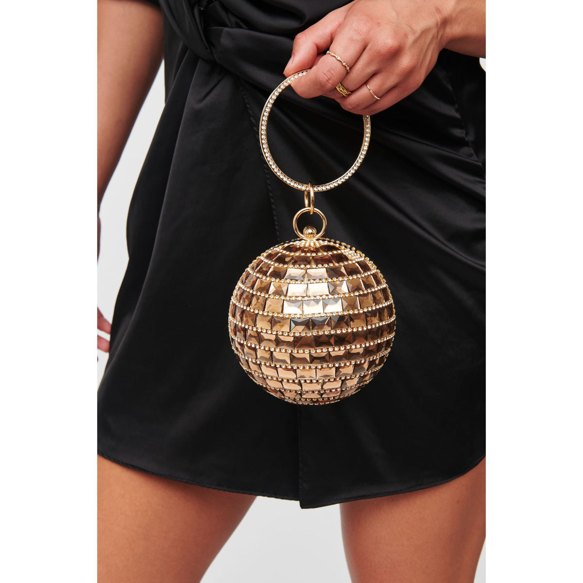 Woman wearing Gold Urban Expressions Disco Evening Bag 818209012706 View 1 | Gold