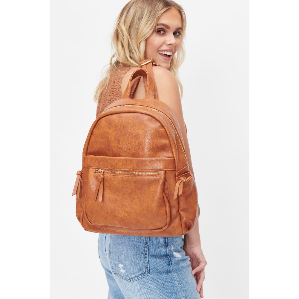 Woman wearing Tan Urban Expressions Scarlett Backpack 818209010726 View 2 | Tan