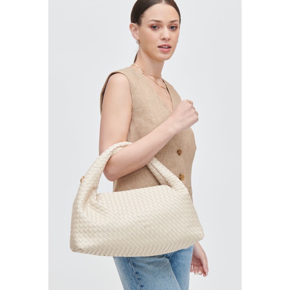 Woman wearing Ivory Urban Expressions Trudie Shoulder Bag 840611107763 View 1 | Ivory