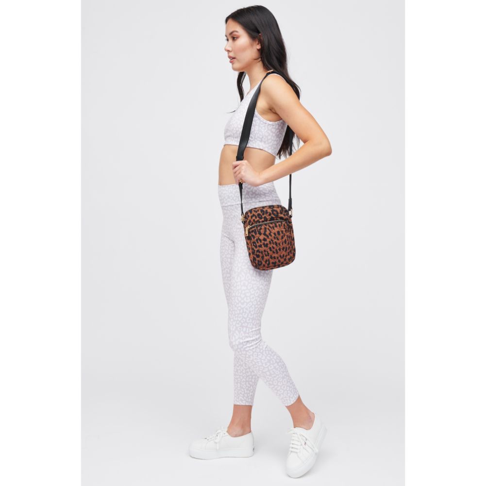 Woman wearing Leopard Urban Expressions Lane Crossbody 840611183248 View 3 | Leopard