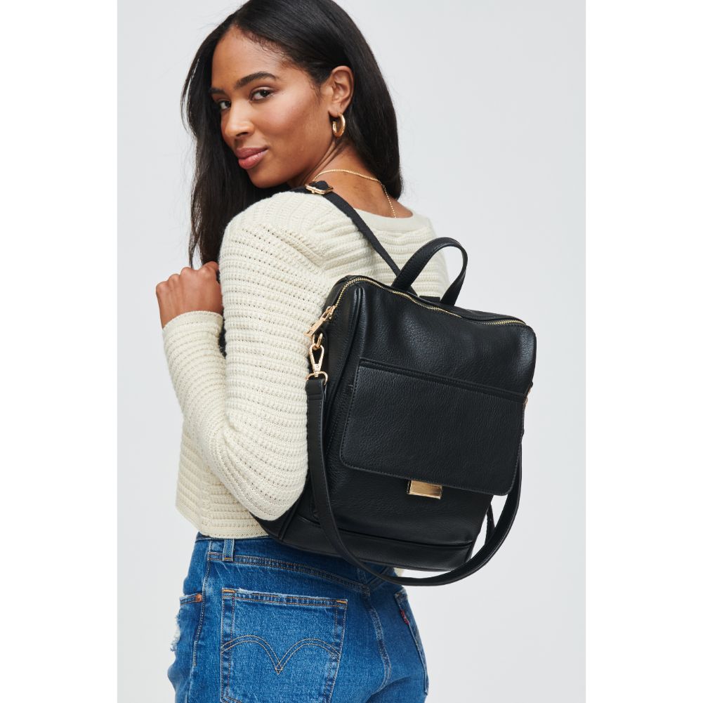 Woman wearing Black Urban Expressions Caroline Backpack 840611103246 View 1 | Black