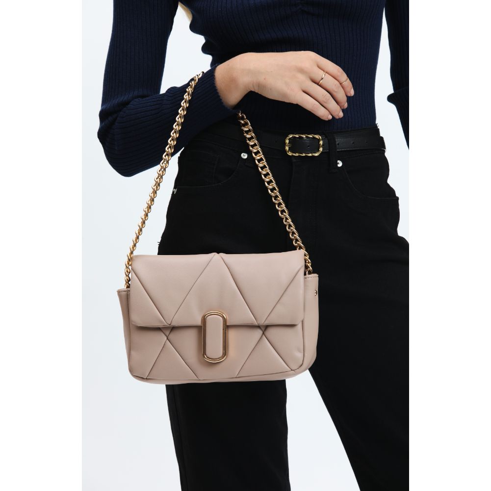 Woman wearing Nude Urban Expressions Anderson Crossbody 840611113825 View 1 | Nude