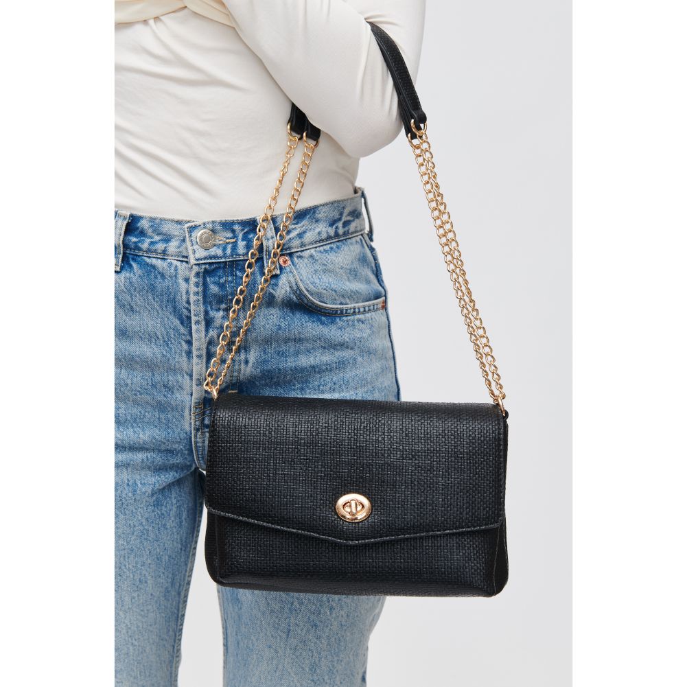 Woman wearing Black Urban Expressions Wrenlee Crossbody 840611118400 View 4 | Black