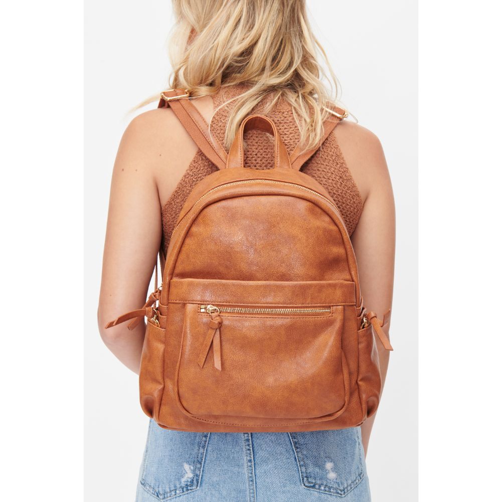 Woman wearing Tan Urban Expressions Scarlett Backpack 818209010726 View 1 | Tan