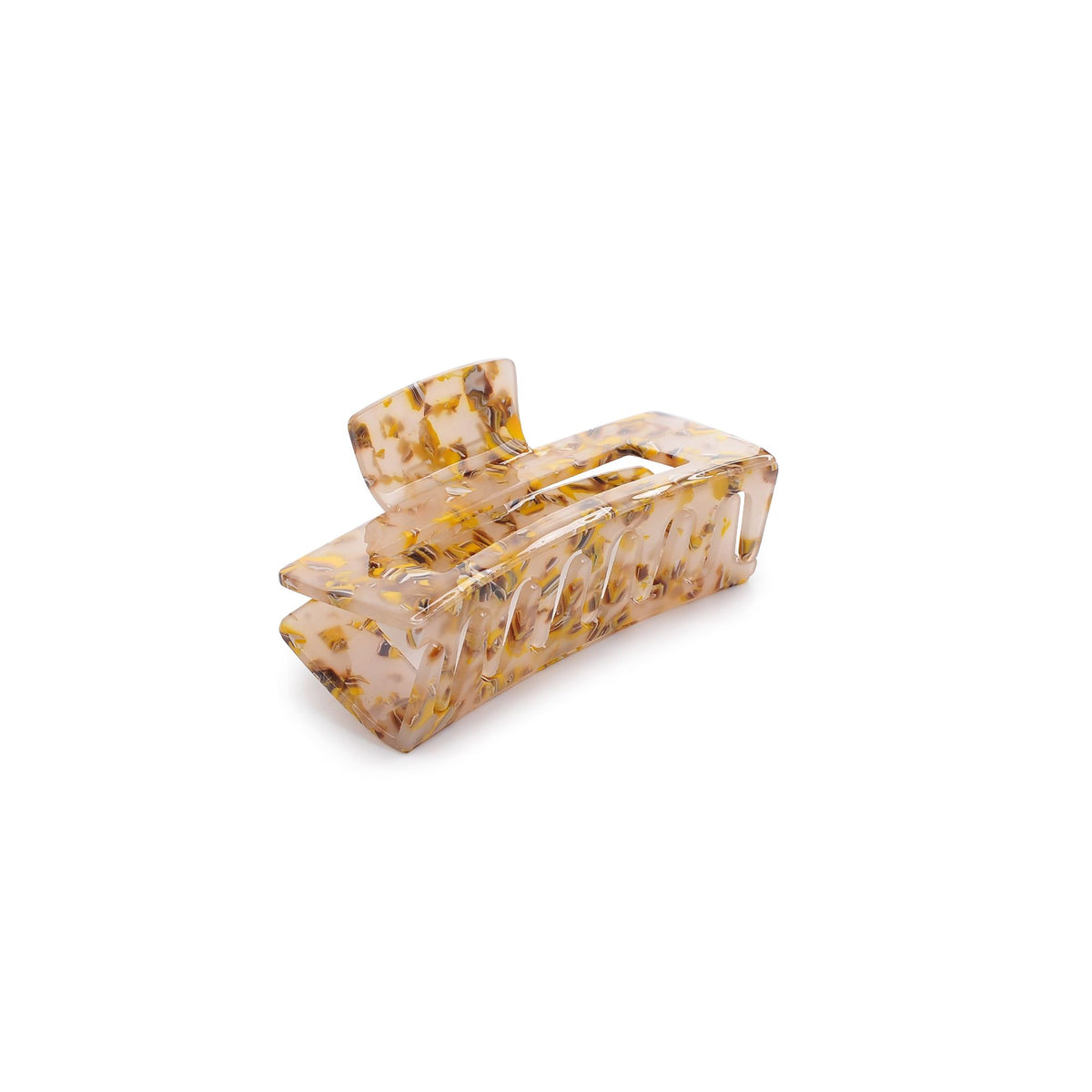 Product Image of Urban Expressions Cutout Rectangle Large Jaw Hair Claw 818209012942 View 1 | Yellow Flower