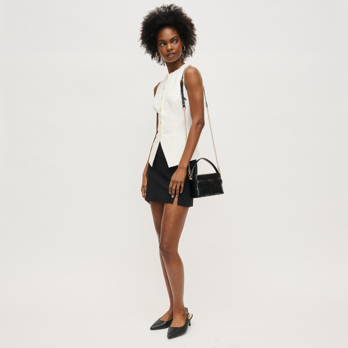 Woman wearing Black Urban Expressions Aurora Crossbody 840611145338 View 3 | Black