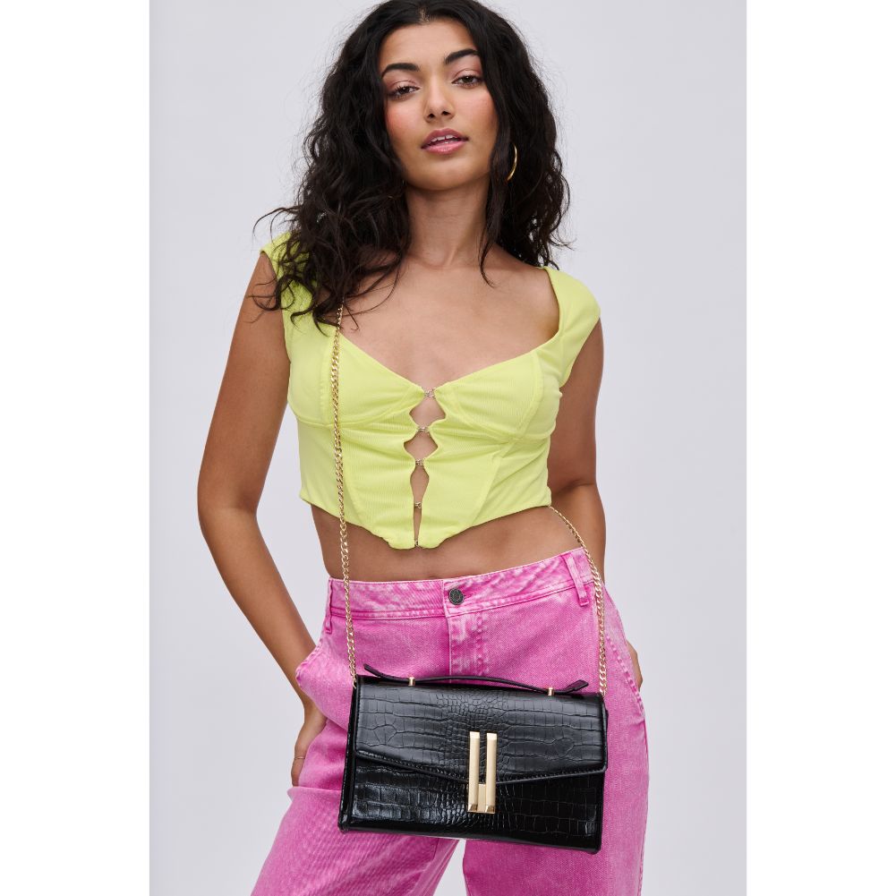 Woman wearing Black Urban Expressions Alfie Crossbody 840611113450 View 2 | Black