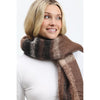 Woman wearing Black Brown Urban Expressions Shaun Scarves 840611116444 View 1 | Black Brown