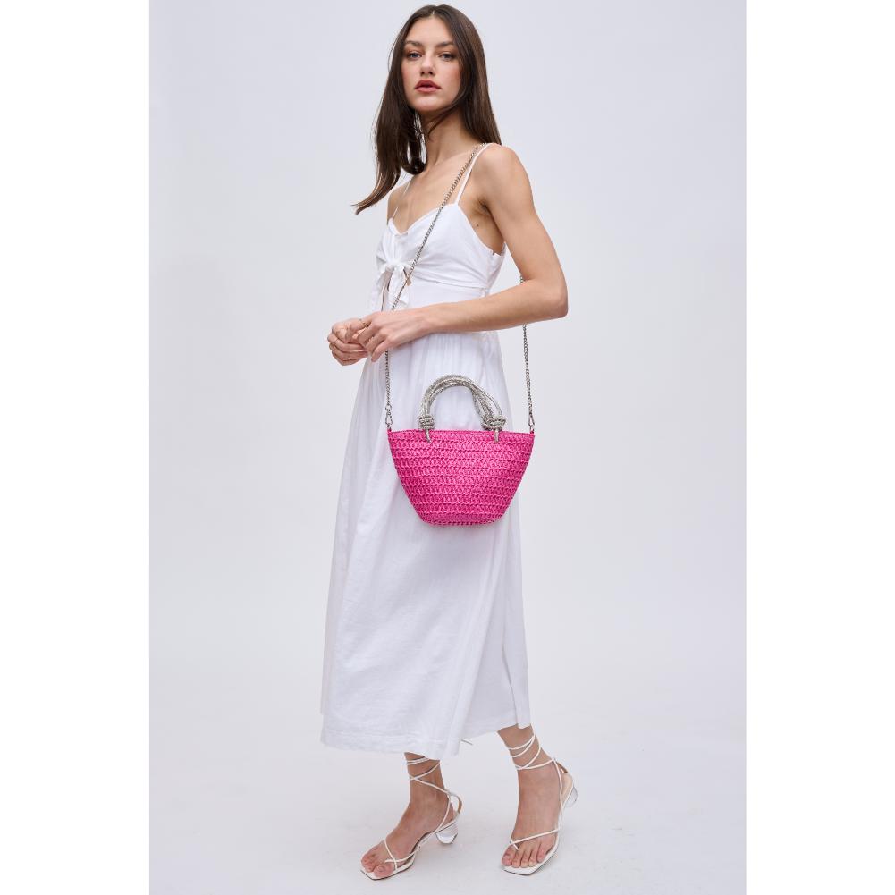 Woman wearing Hot Pink Urban Expressions Gaia Tote 840611123947 View 4 | Hot Pink