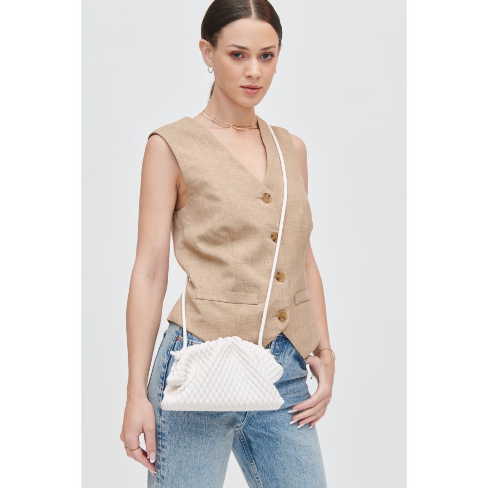 Woman wearing Oatmilk Urban Expressions Elise Crossbody 840611118363 View 1 | Oatmilk