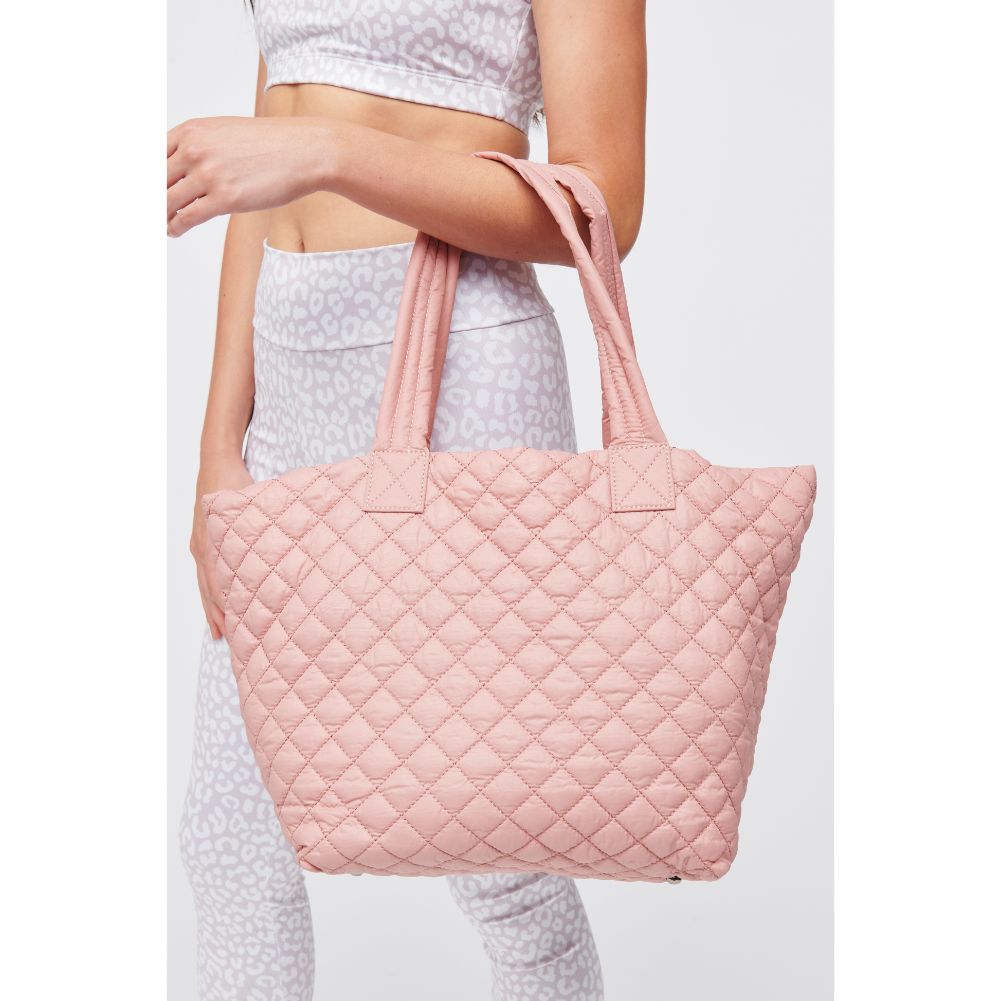 Woman wearing Pastel Pink Urban Expressions Breakaway Tote 840611176943 View 1 | Pastel Pink