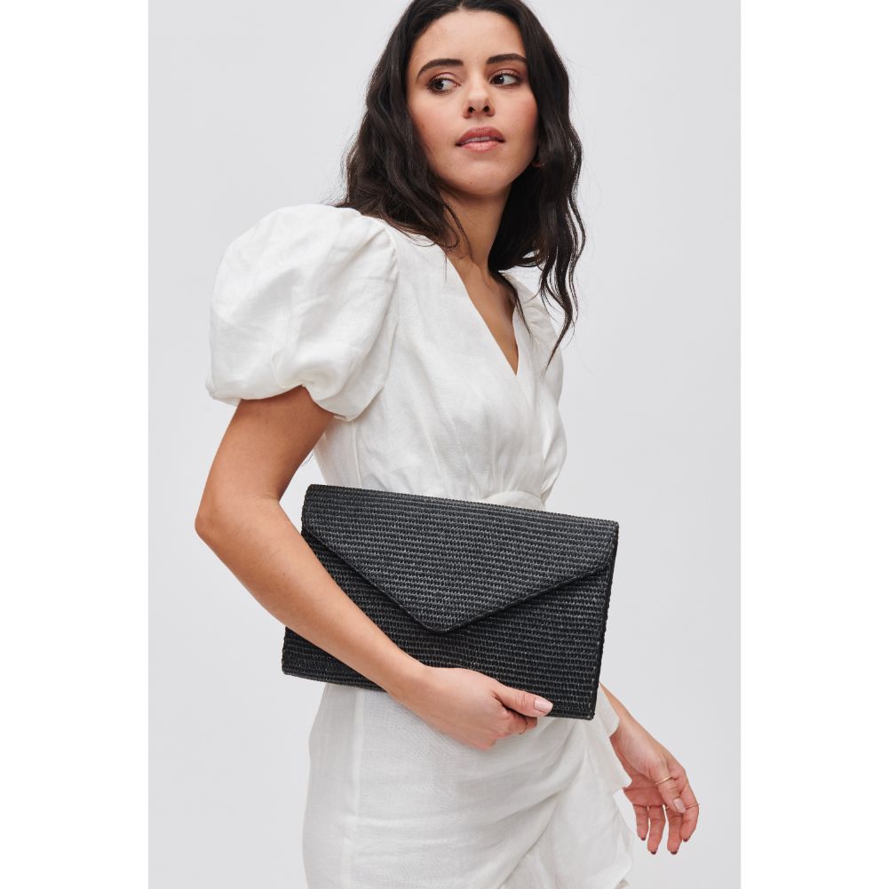 Woman wearing Black Urban Expressions Trista Clutch 840611108272 View 2 | Black