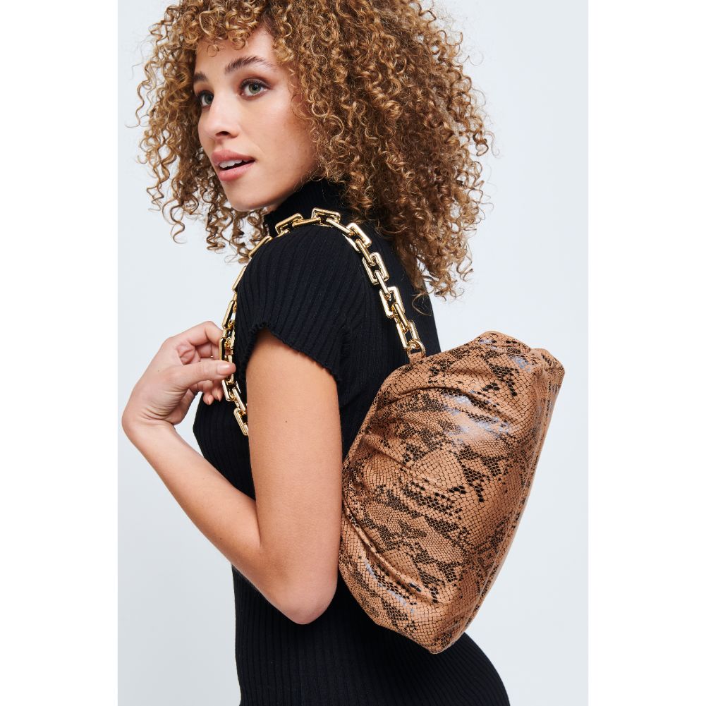 Woman wearing Camel Urban Expressions Cassie Clutch 840611174970 View 2 | Camel