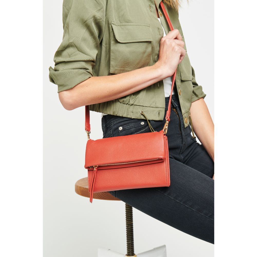 Woman wearing Rust Urban Expressions Bree Crossbody 840611174765 View 1 | Rust