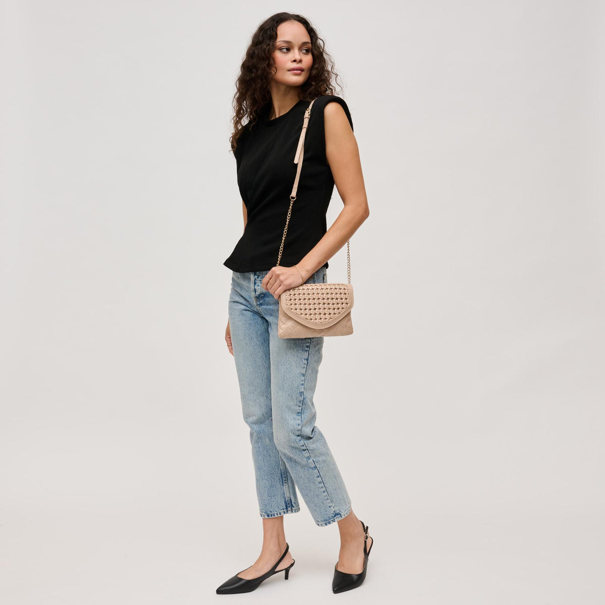 Woman wearing Natural Urban Expressions Emma Crossbody 840611126382 View 2 | Natural