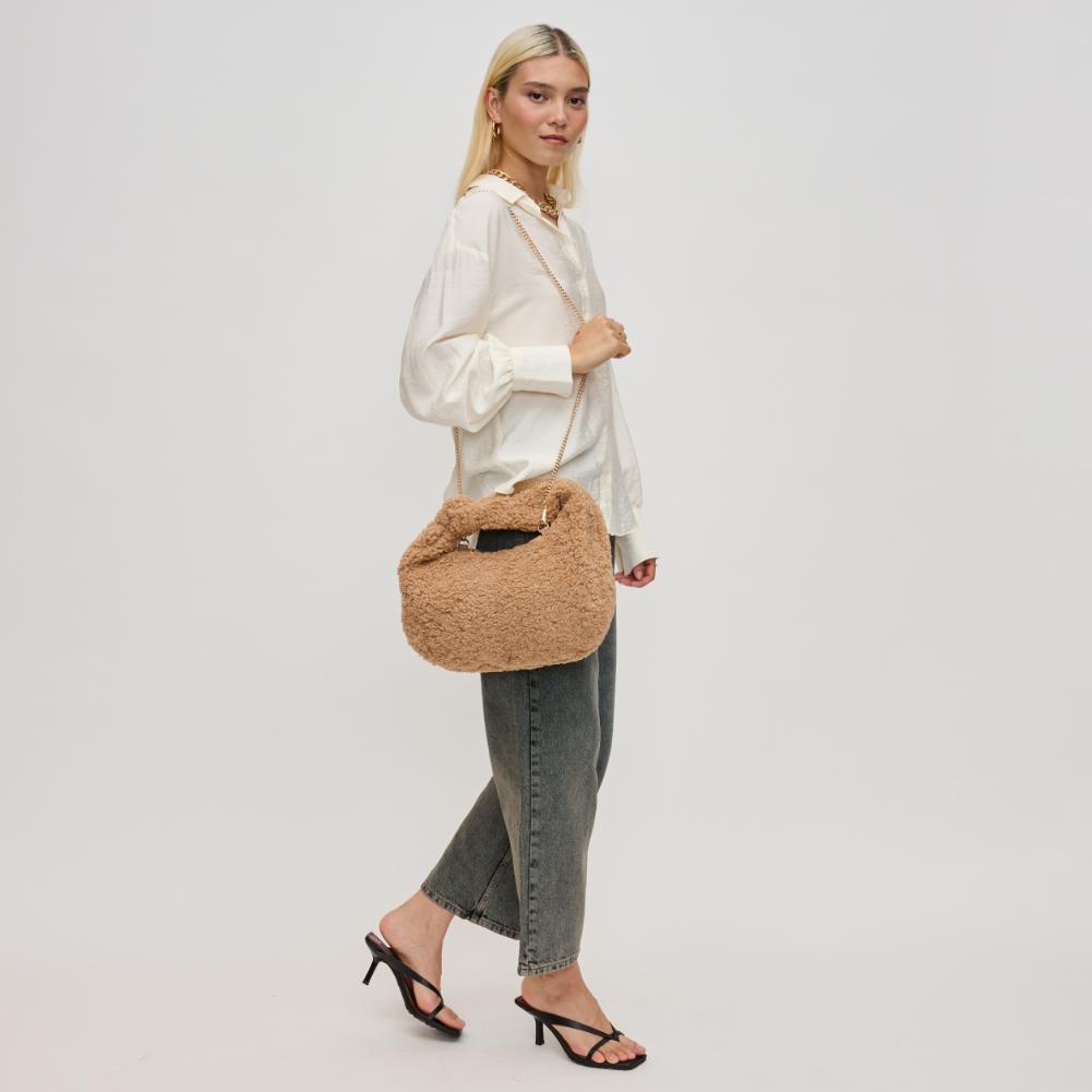 Woman wearing Tan Urban Expressions Charlene Hobo 840611130730 View 3 | Tan