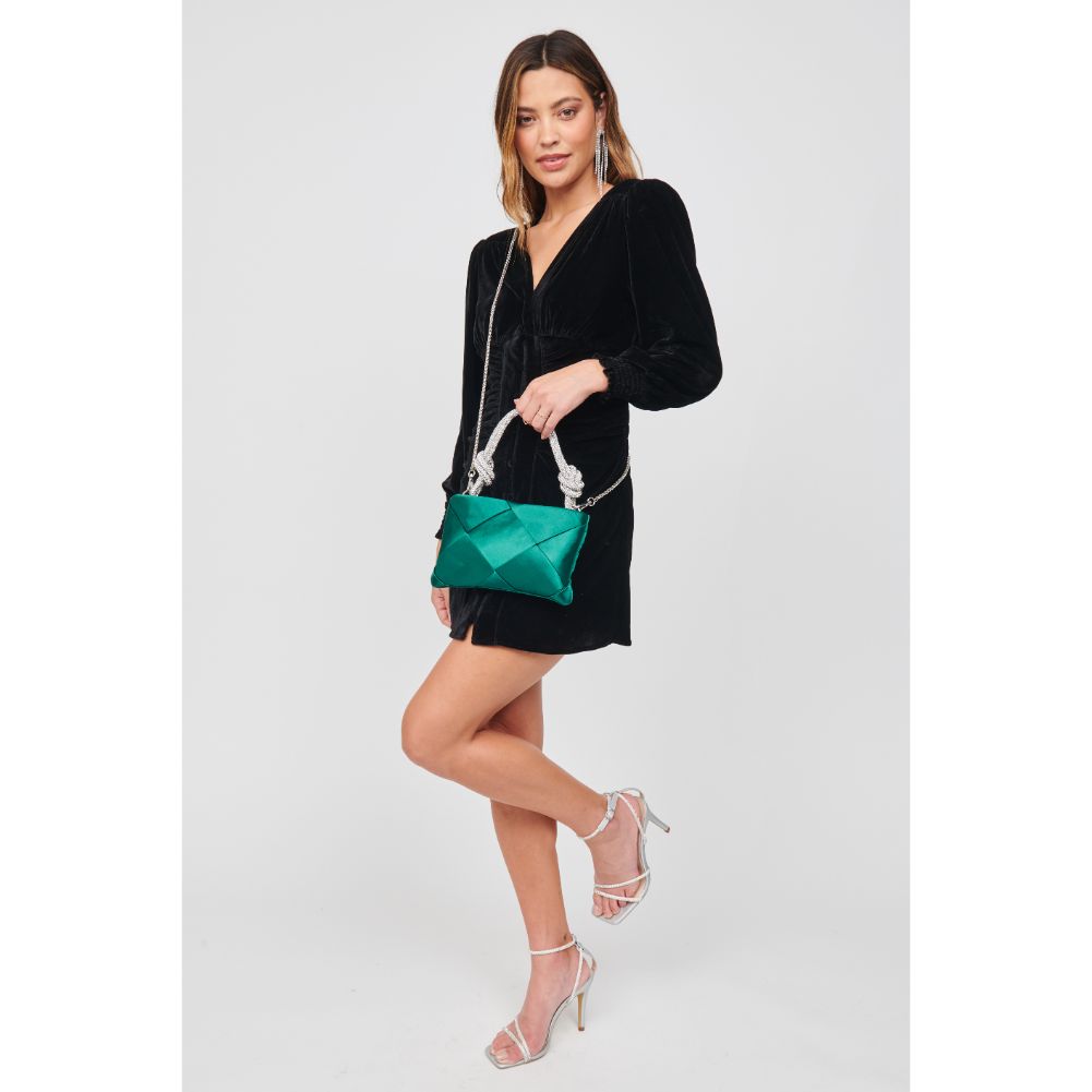 Woman wearing Emerald Urban Expressions Valkyrie Evening Bag 840611100696 View 2 | Emerald