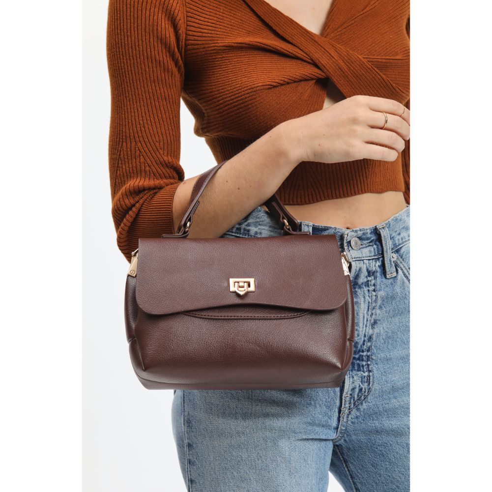 Woman wearing Chocolate Urban Expressions Tati Crossbody 840611114921 View 4 | Chocolate