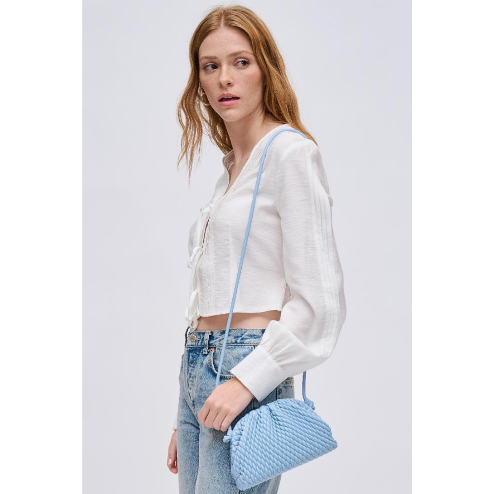 Woman wearing Sky Blue Urban Expressions Elise Crossbody 840611122919 View 3 | Sky Blue