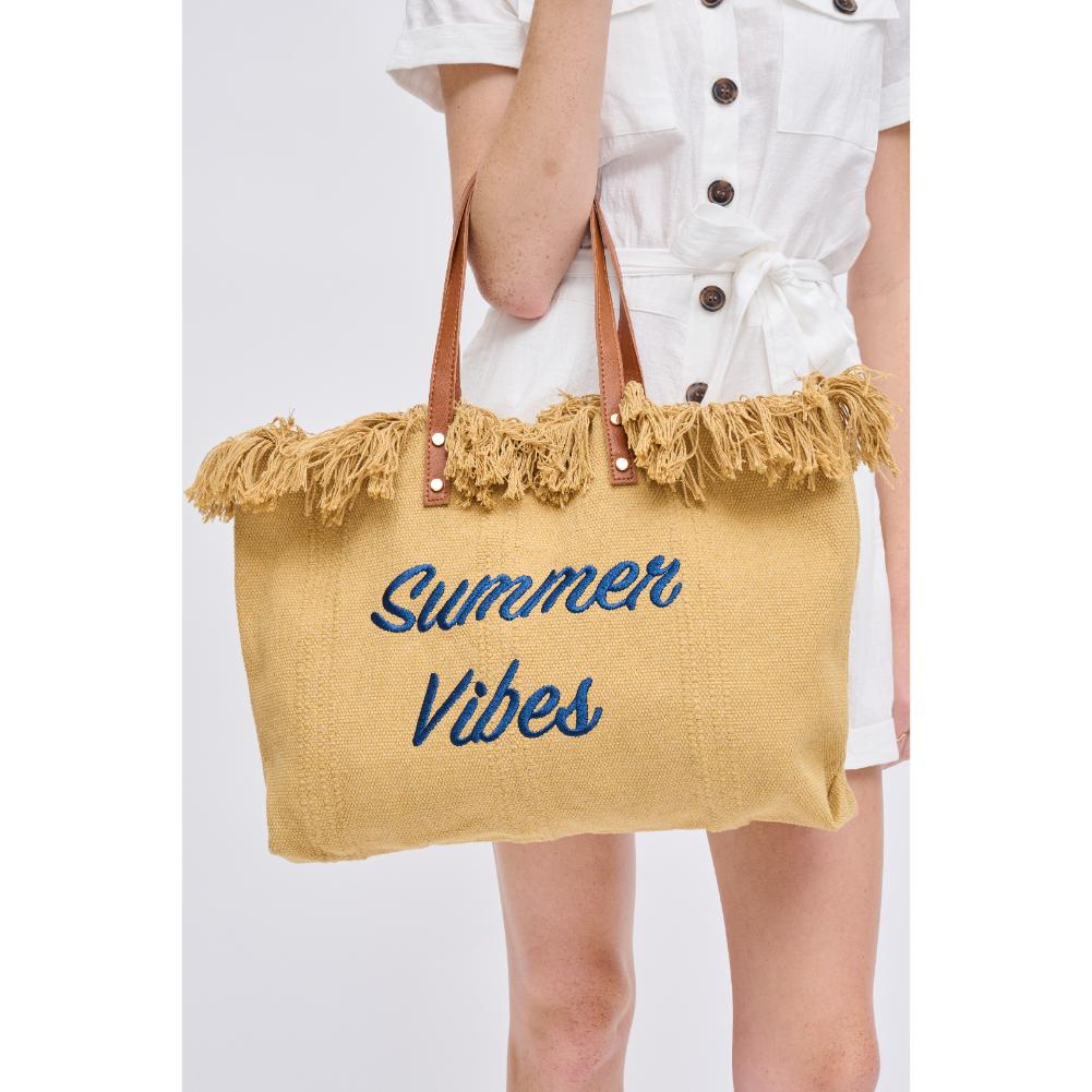 Woman wearing Natural Urban Expressions Summer Vibes Tote 840611127938 View 1 | Natural