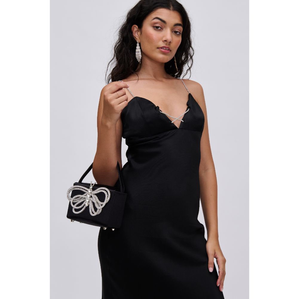 Woman wearing Black Urban Expressions Vanessa Evening Bag 840611113412 View 3 | Black