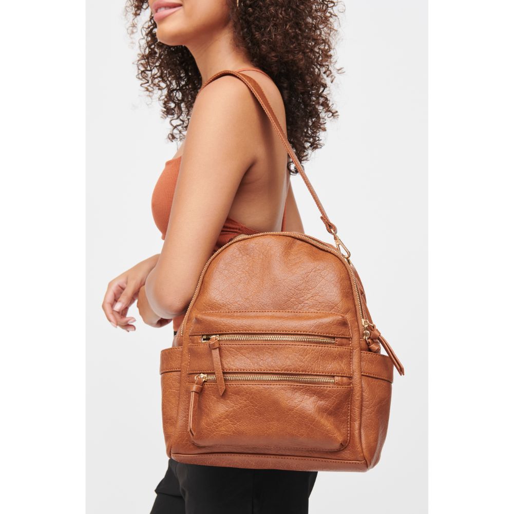 Woman wearing Whisky Urban Expressions Reva Backpack 840611185242 View 3 | Whisky