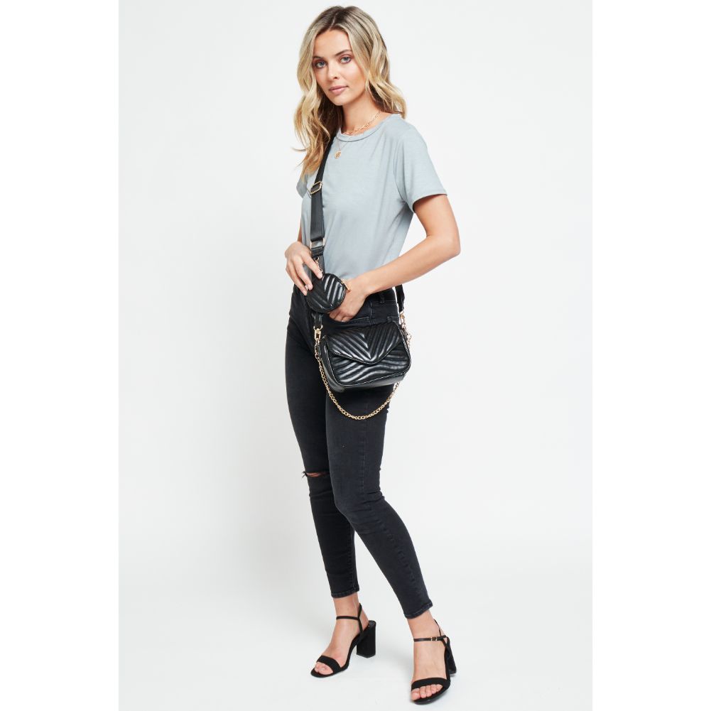 Woman wearing Black Urban Expressions Rayne Crossbody 840611176950 View 2 | Black