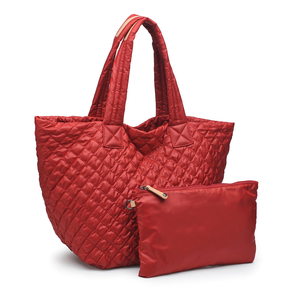 Woman wearing Red Urban Expressions Breakaway Tote 840611148964 View 2 | Red