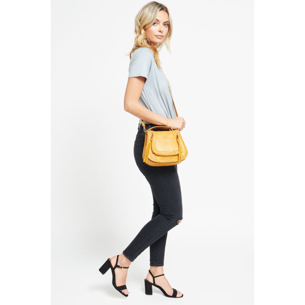 Woman wearing Mustard Urban Expressions Khloe - Mini Crossbody 840611176608 View 3 | Mustard