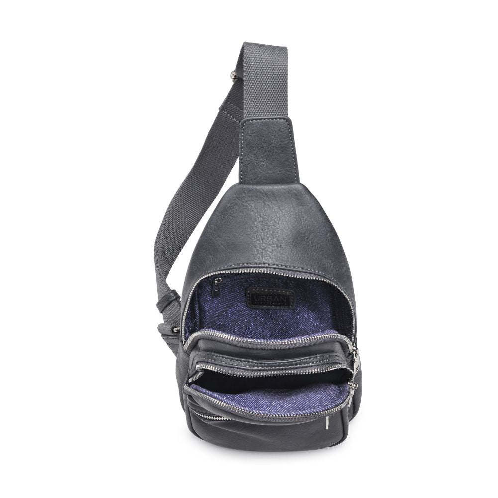 Product Image of Urban Expressions Zephyr Sling Backpack 840611109668 View 8 | Charcoal