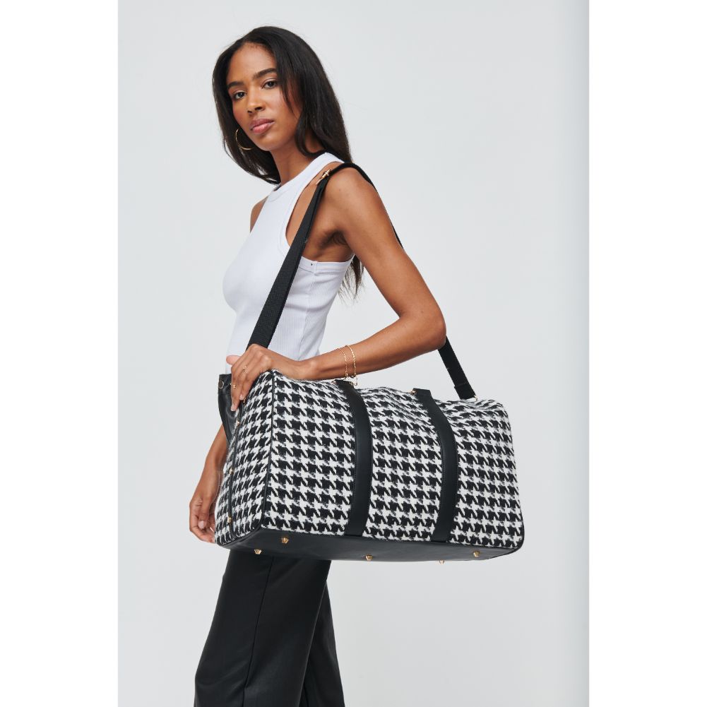 Woman wearing Black White Urban Expressions Rowena Weekender 840611103130 View 4 | Black White