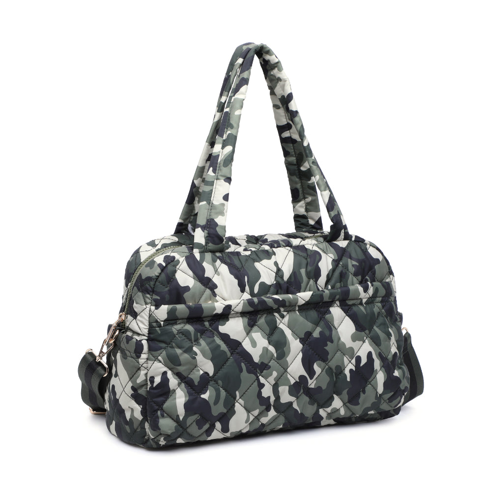 Product Image of Urban Expressions Spencer - Quilted Nylon Weekender 840611184276 View 6 | Green Camo