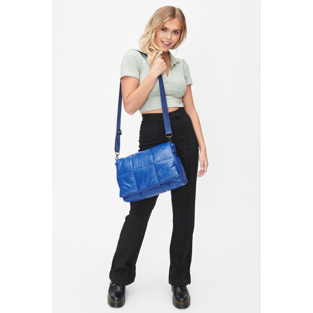 Woman wearing Midnight Urban Expressions Lissa Crossbody 818209010351 View 4 | Midnight