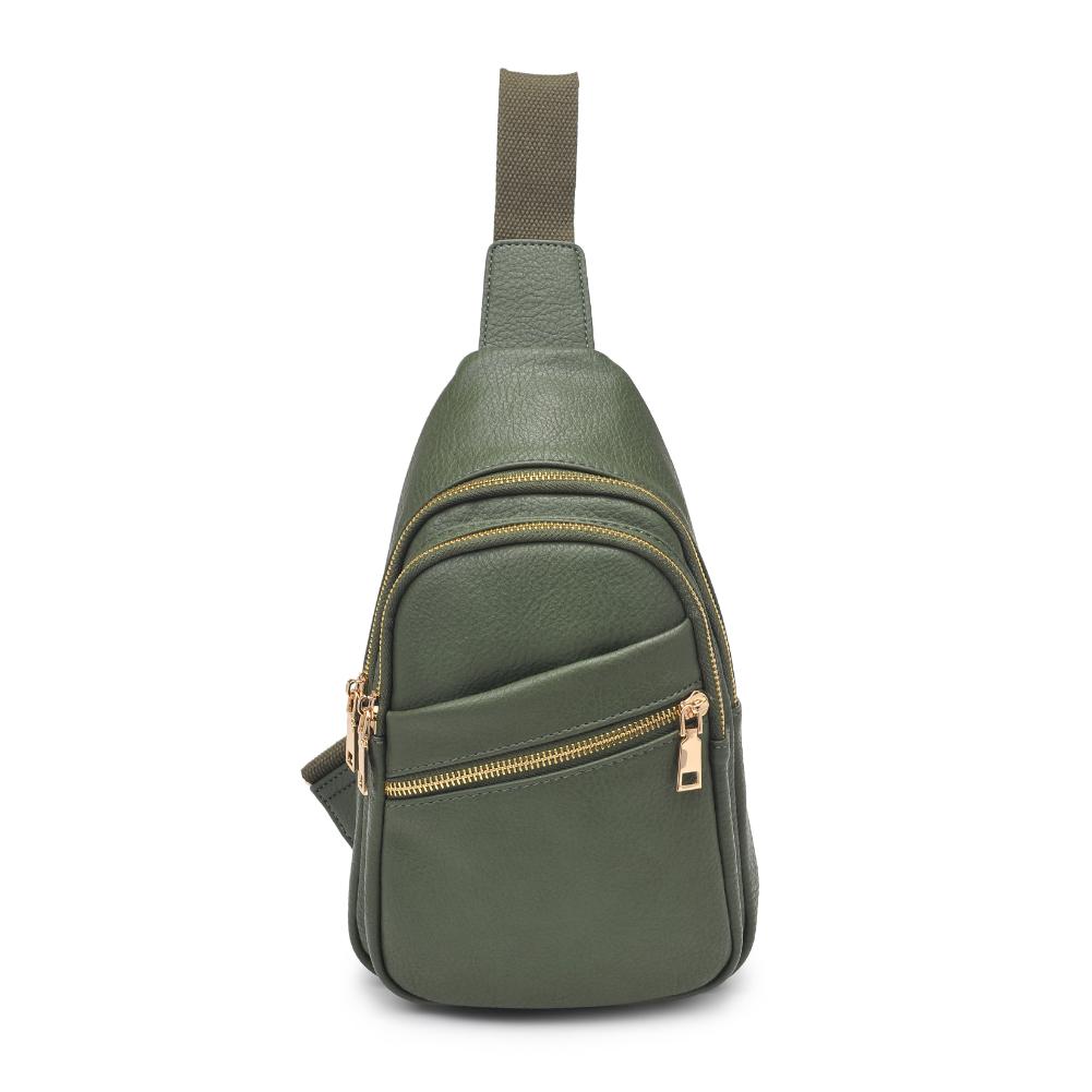 Product Image of Urban Expressions Zephyr Sling Backpack 840611116246 View 5 | Olive