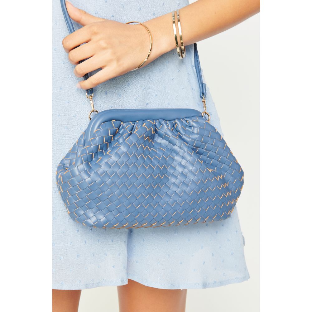 Woman wearing Denim Urban Expressions Leona Crossbody 840611174239 View 2 | Denim