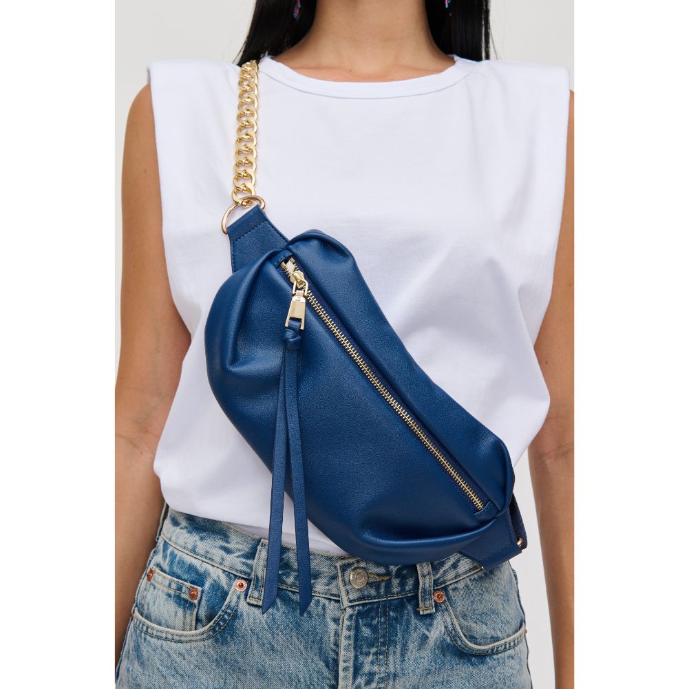 Woman wearing Indigo Urban Expressions Celine Belt Bag 840611113856 View 1 | Indigo