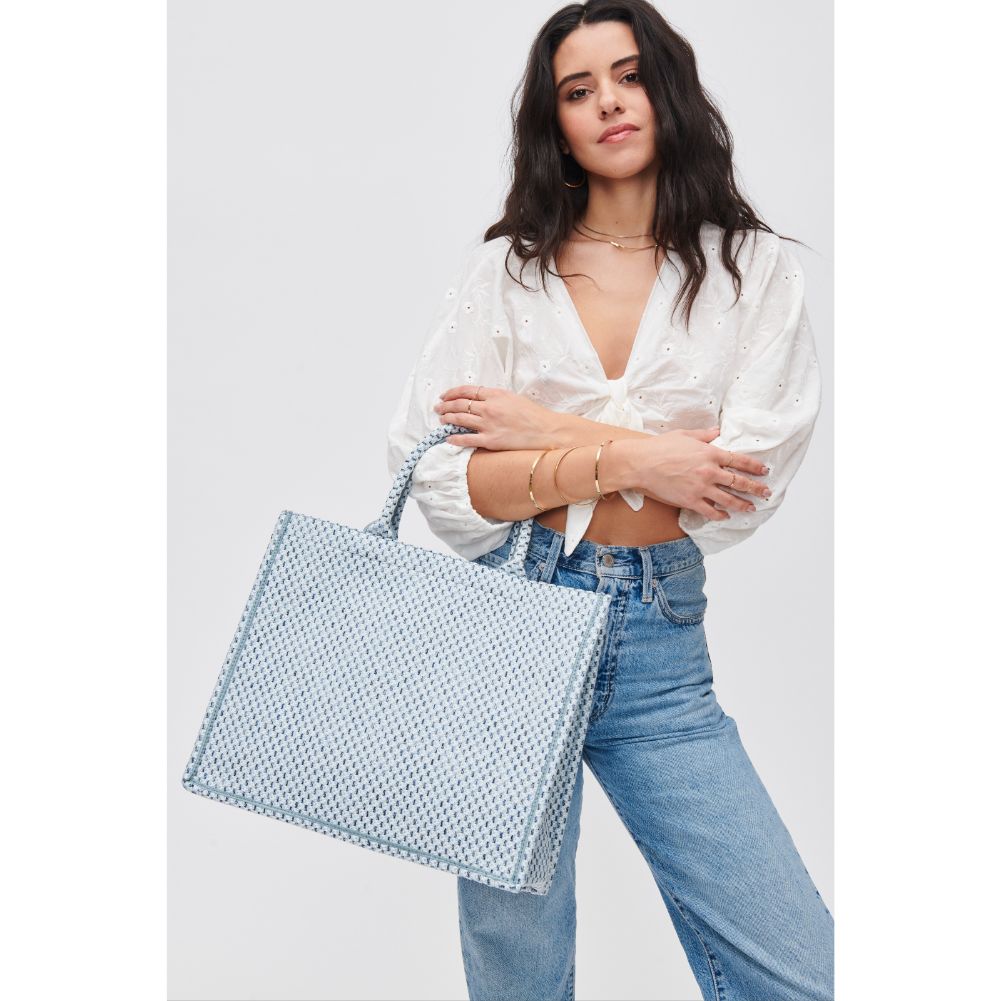 Woman wearing Denim Urban Expressions Iona Tote 840611108852 View 1 | Denim