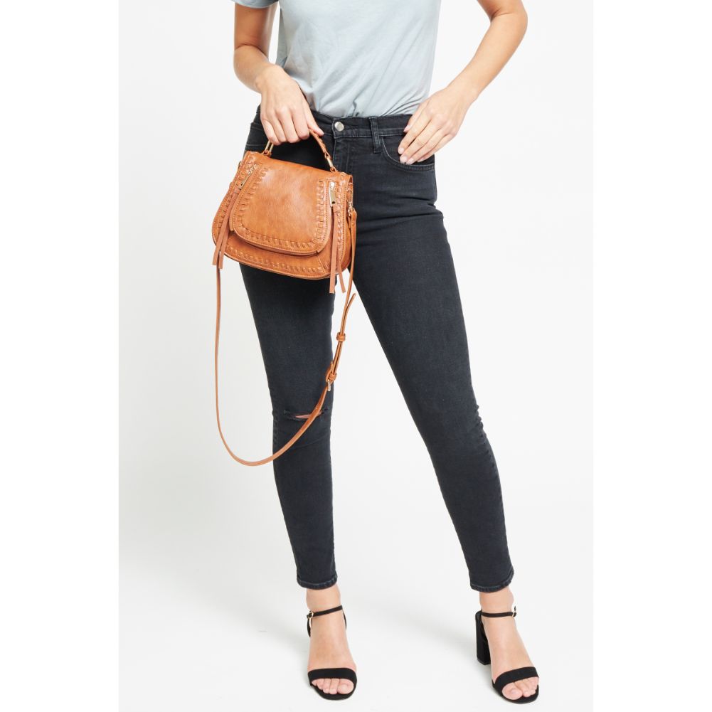 Woman wearing Tan Urban Expressions Khloe - Mini Crossbody 840611176585 View 3 | Tan