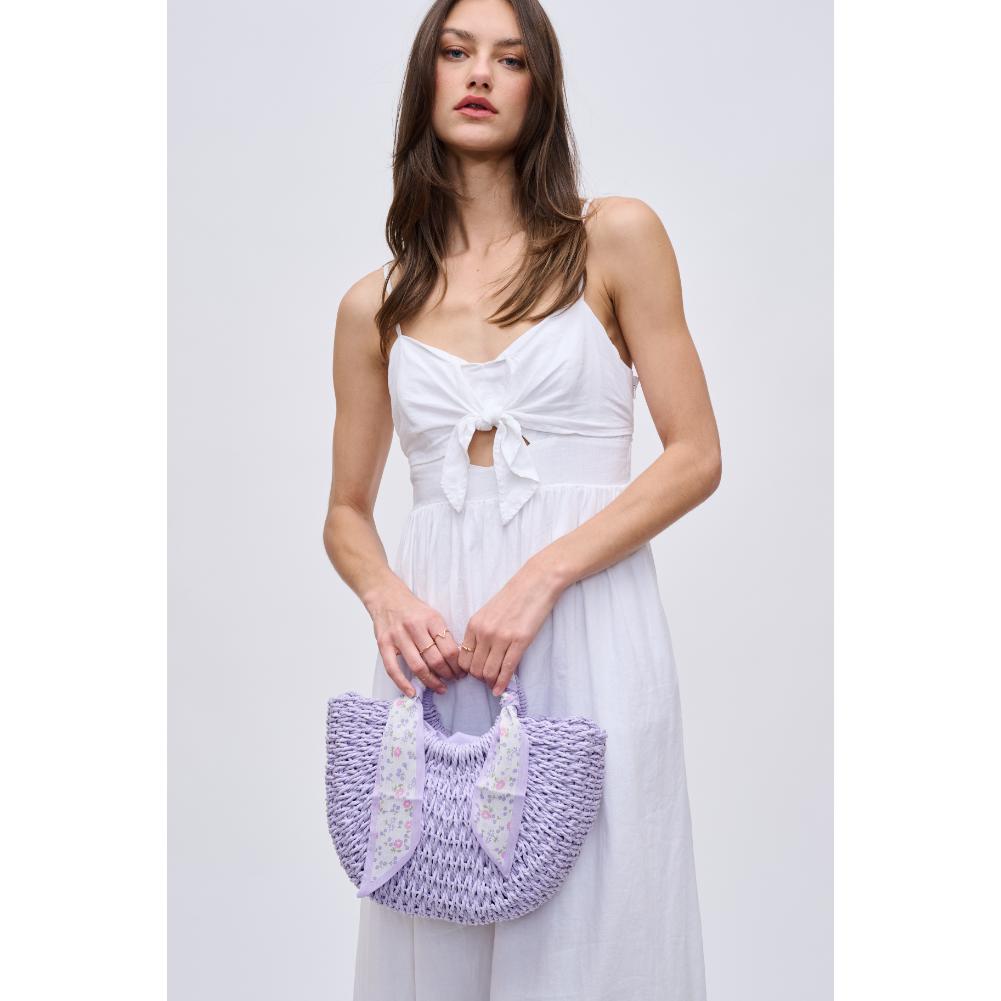 Woman wearing Lavender Urban Expressions Olivia Tote 840611191175 View 4 | Lavender