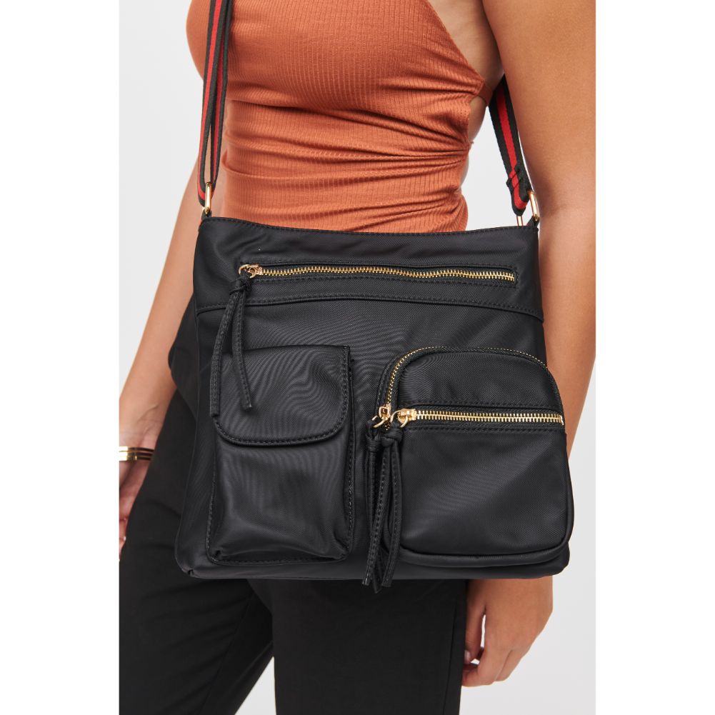 Woman wearing Black Urban Expressions Shay Messenger 840611182838 View 2 | Black