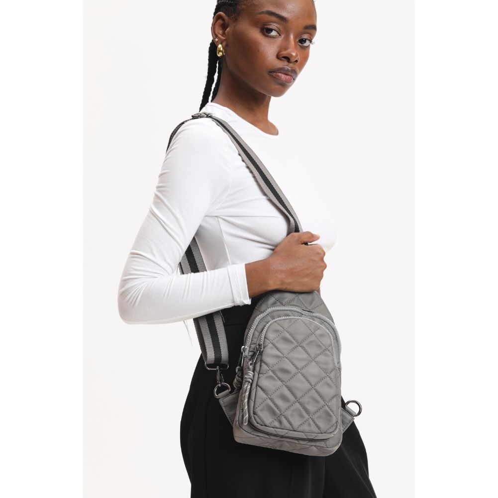 Urban Expressions Crossbody Sling Backpack - Women's Bags in Grey