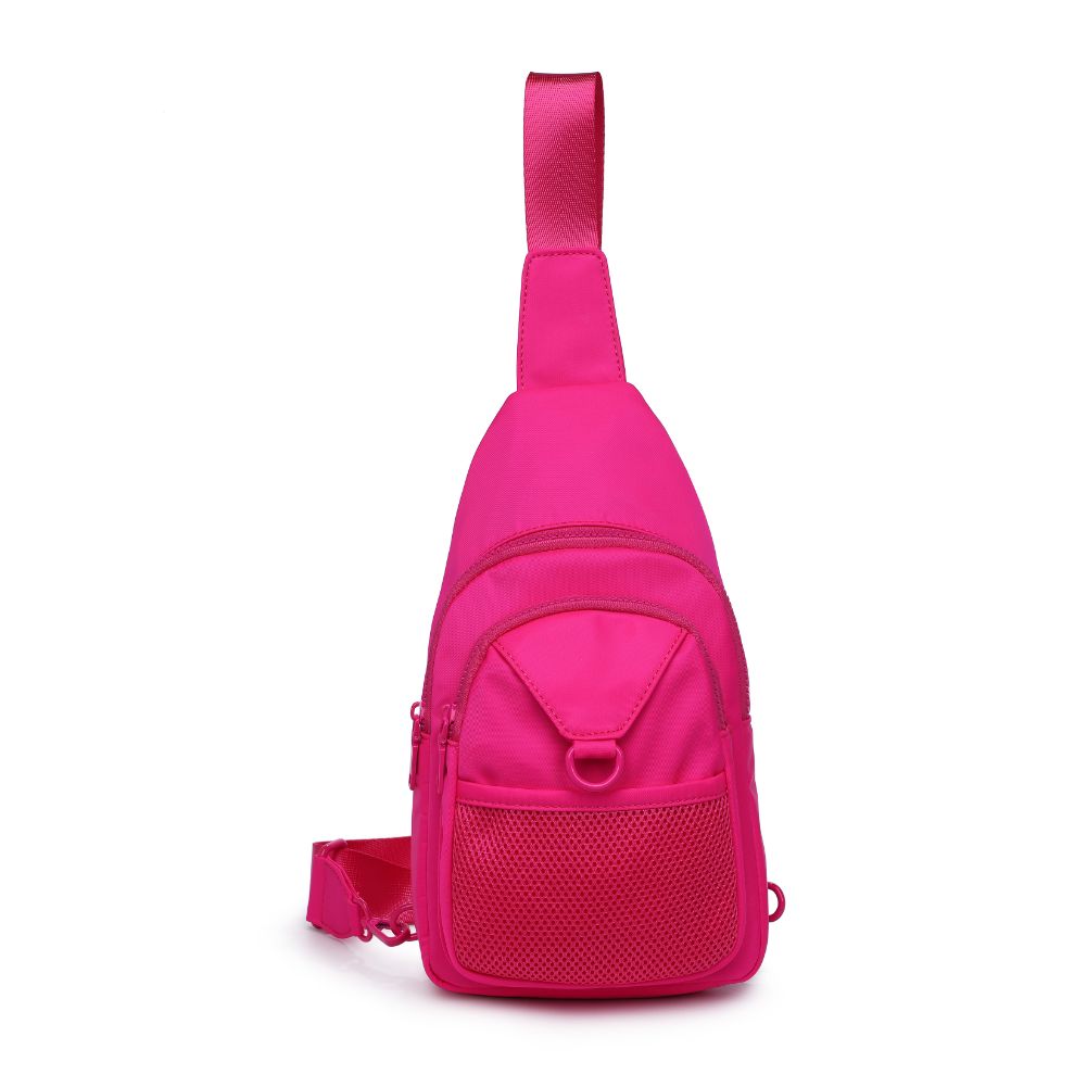 Urban Expressions Walker - Nylon Sling Backpack 840611110671 View 5 | Magenta