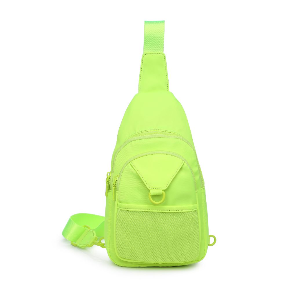 Urban Expressions Walker - Nylon Sling Backpack 840611110688 View 5 | Neon Yellow