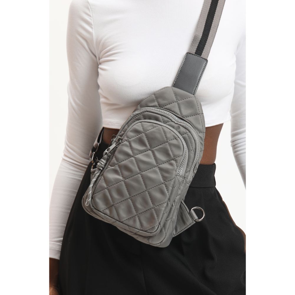 Urban Expressions Crossbody Sling Backpack - Women's Bags in Grey